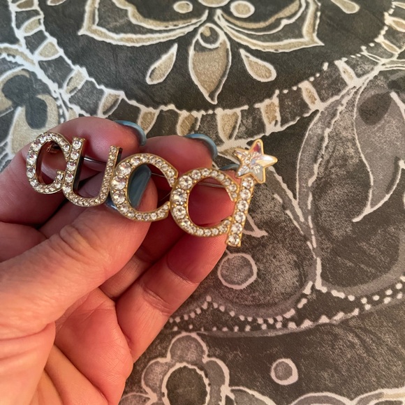 Gucci Scripted crystal brooch - Picture 3 of 8
